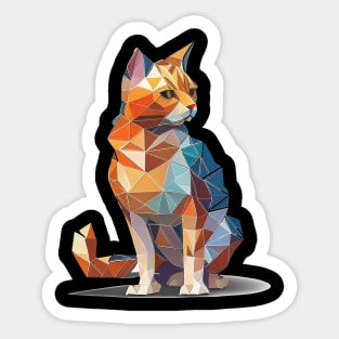 Colorful cute cat in pop art style - Cat Lover Sticker